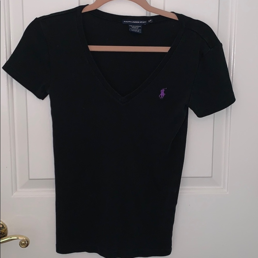 ralph lauren sport black vneck